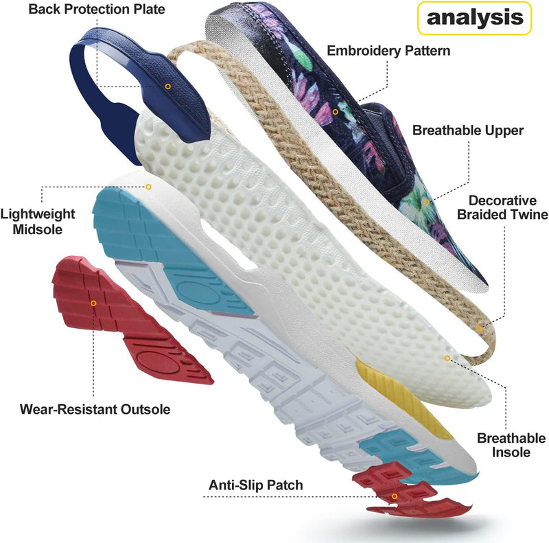 Women'S Art Loafers Embroidered Floral Boat Sneakers Slip-On Ladies Walking Shoes