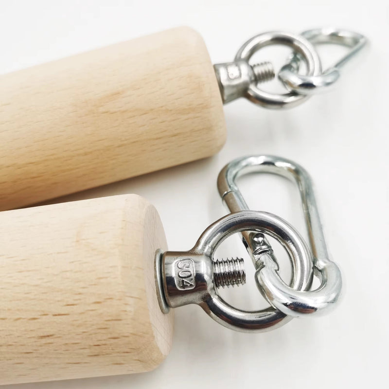 1 Pair Pull up Handle Wooden Grip Strengthener Exerciser Training Tools for Grip Strength Core Workout Rock Climbing Bouldering - elev8life