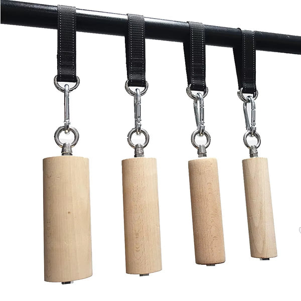 1 Pair Pull up Handle Wooden Grip Strengthener Exerciser Training Tools for Grip Strength Core Workout Rock Climbing Bouldering - elev8life