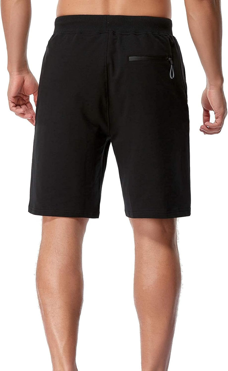 Men'S Shorts Casual Elastic Waist Drawstring Summer Shorts with Zipper Pocket