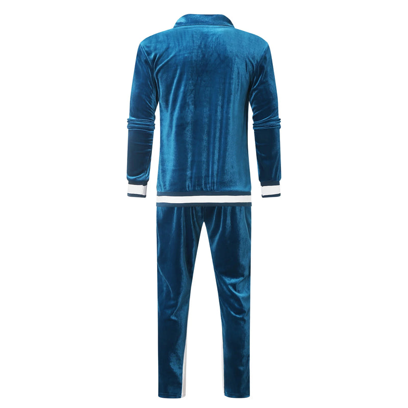 d Color Block Suits for Men Tracksuit 2 Piece Set Activewear Full Zip Warm Tracksuit Sports Set Casual Sweat Suit Athletic Jogging Sport Sweatsuit