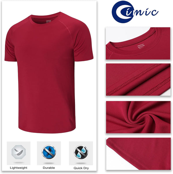 5/3 Pack Running Top Men Casual Shirts Workout Plain Gym Moisture Wicking Active Athletic Short Sleeve T-Shirts