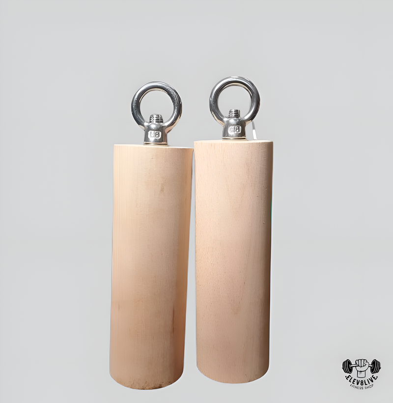 1 Pair Wooden Pull-Up Handles – Grip Strength Trainer for Workout & Rock Climbing