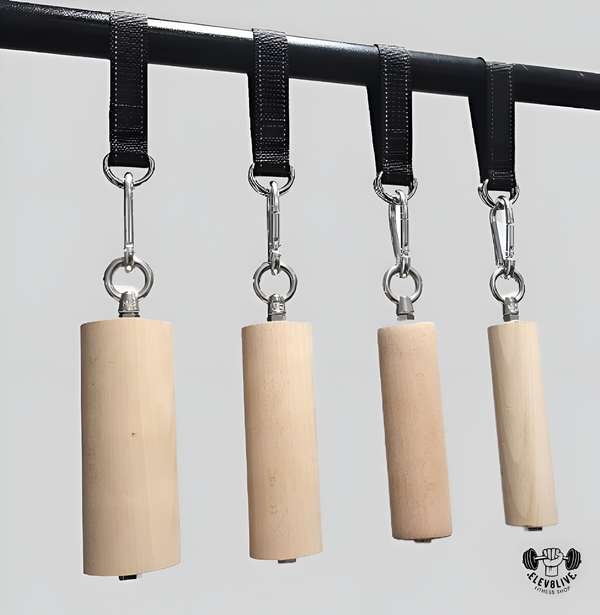 1 Pair Wooden Pull-Up Handles – Grip Strength Trainer for Workout & Rock Climbing