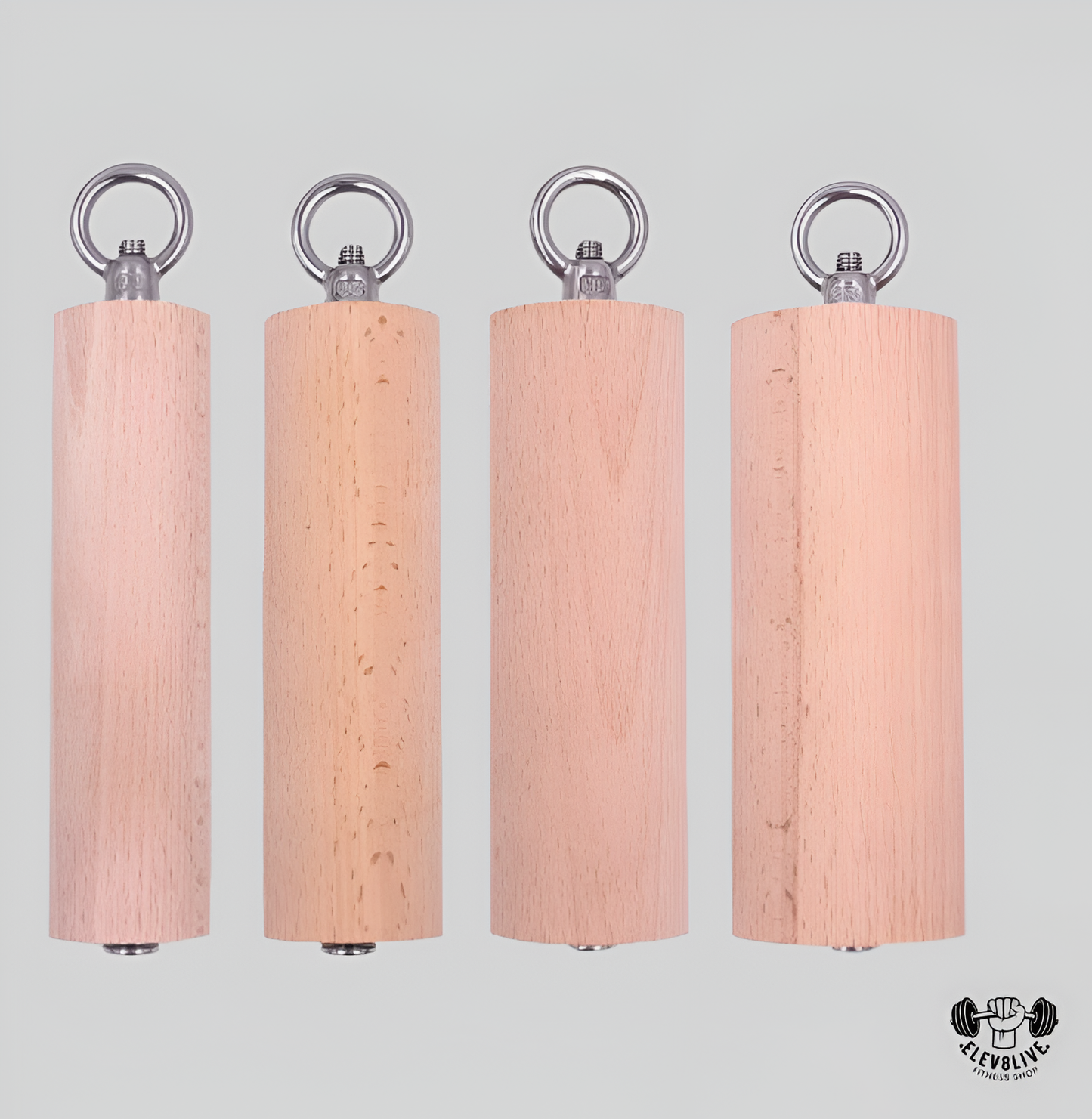1 Pair Wooden Pull-Up Handles – Grip Strength Trainer for Workout & Rock Climbing