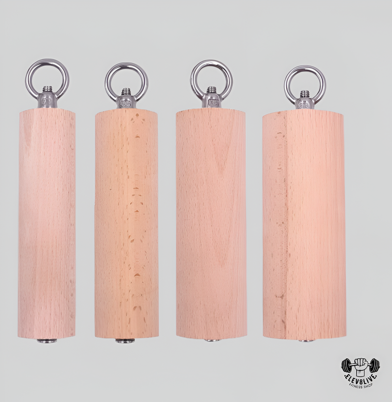 1 Pair Wooden Pull-Up Handles – Grip Strength Trainer for Workout & Rock Climbing