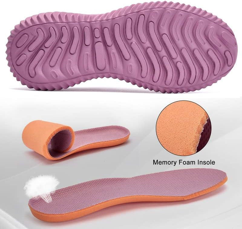 Womens Tennis Shoes Fashion Running Shoes Comfortable Nurses Shoes Memory Foam Cute Sneakers for Gym Jogging Mauve Size 6