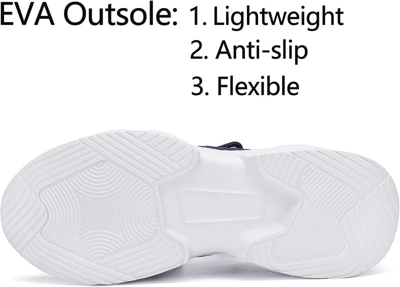 Womens Walking Sneakers Slip on Shoes Non Slip Work Tennis Sports Ladies Gym Footwear Blue Size 5