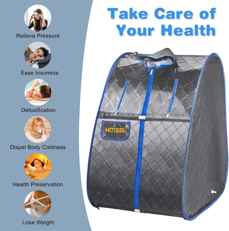 Home Portable Sauna, Personal Steam Sauna for Home SPA, 2.68L & 1000W Steam Generator, Remote Control & Chair Included, Lightweight Private Sauna for Recovery Wellness Relaxation