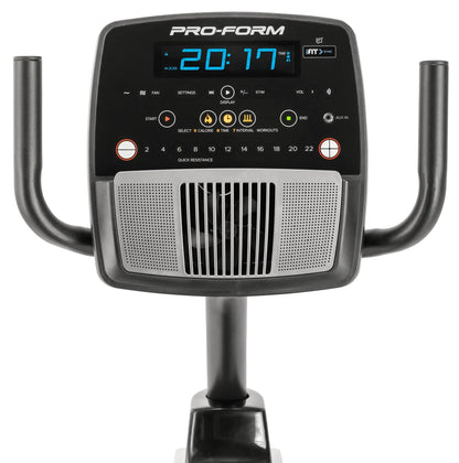 325 CSX; Recumbent Exercise Bike with 5” Display, Built - In Tablet Holder, and Fan - elev8life