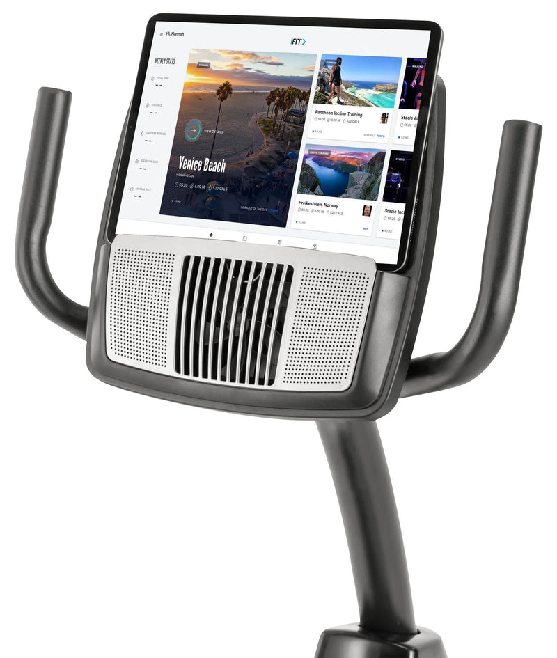 325 CSX; Recumbent Exercise Bike with 5” Display, Built - In Tablet Holder, and Fan - elev8life