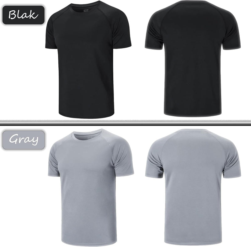 3/5 Pack Men’s Running T-Shirts – Moisture Wicking Gym Workout Tops - elev8life
