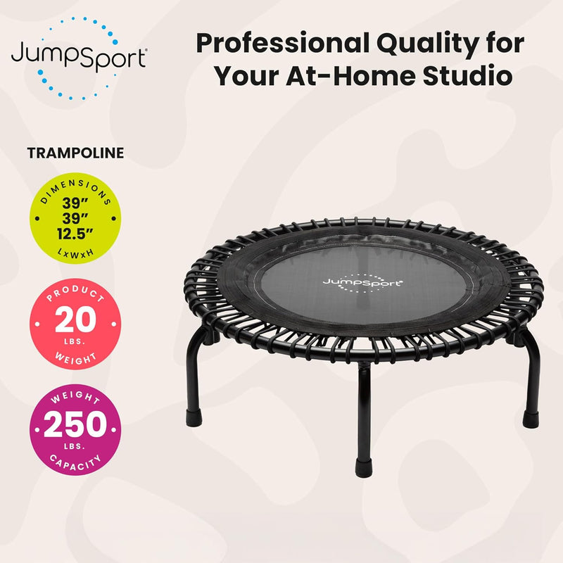 39" Essential Fitness Trampoline | Model 220, 230, 250 | Exercise Trampoline | 30 Low-Impact Bungees