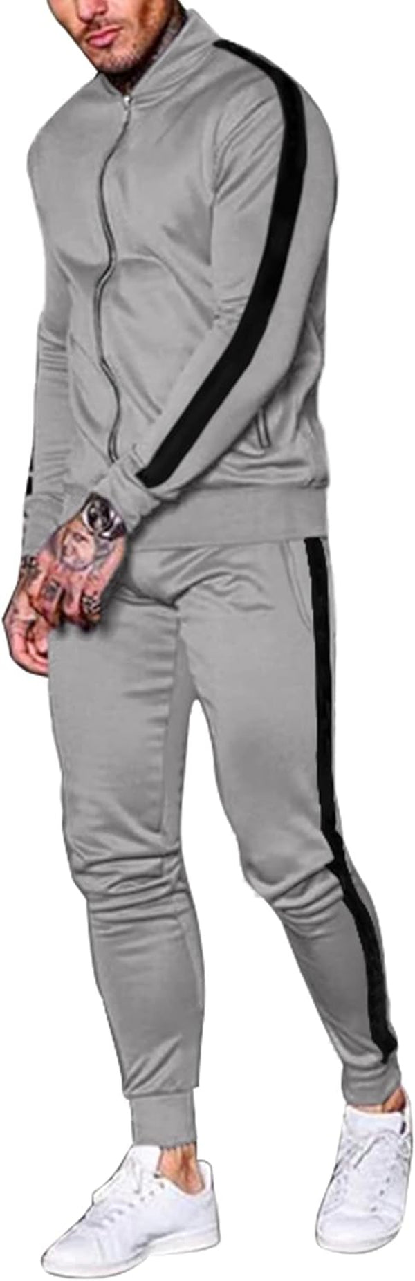 Men'S Tracksuit 2 Piece Full Zip Athletic Sweatsuits Casual Running Jogging Sport Suit Sets