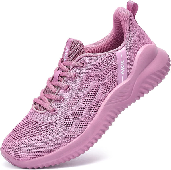 Womens Tennis Shoes Fashion Running Shoes Comfortable Nurses Shoes Memory Foam Cute Sneakers for Gym Jogging Mauve Size 6