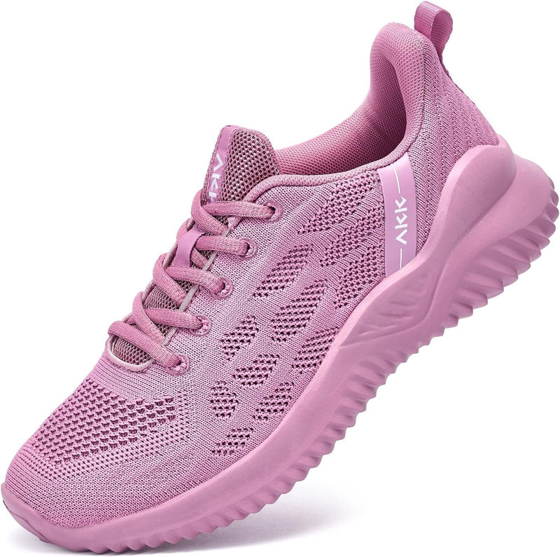 Womens Tennis Shoes Fashion Running Shoes Comfortable Nurses Shoes Memory Foam Cute Sneakers for Gym Jogging Mauve Size 6