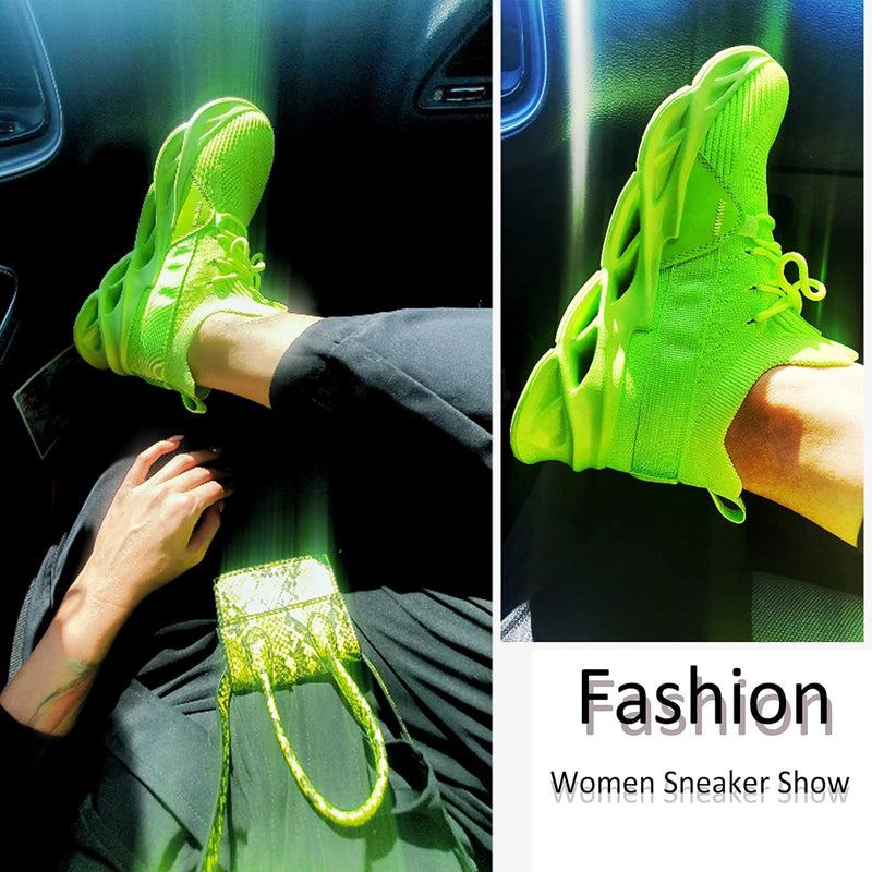 Women Walking Shoes Running Sneakers Tennis Shoes Slip on Workout Gym Shoes Lightweight Breathable Green