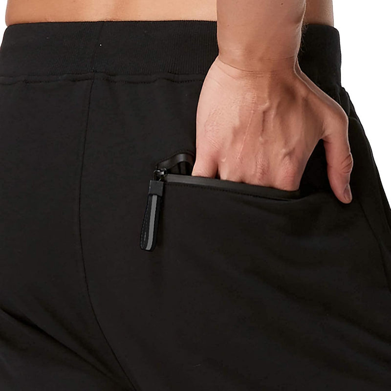 Men'S Shorts Casual Elastic Waist Drawstring Summer Shorts with Zipper Pocket
