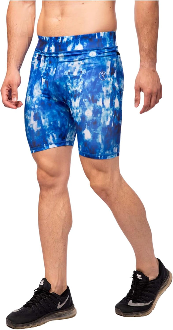 Men'S Compression Shorts with Pockets (Blizzard, Large)