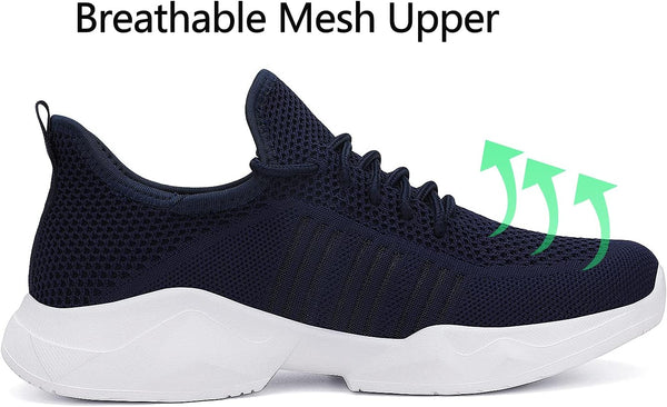 Womens Walking Sneakers Slip on Shoes Non Slip Work Tennis Sports Ladies Gym Footwear Blue Size 5
