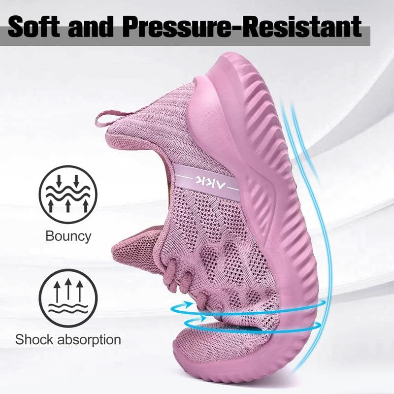 Womens Tennis Shoes Fashion Running Shoes Comfortable Nurses Shoes Memory Foam Cute Sneakers for Gym Jogging Mauve Size 6