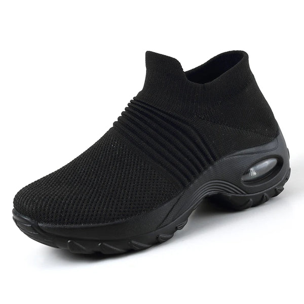 Women Sneakers Fashion Breathable Walking Mesh Platform Shoes Sneakers for Women Gym Vulcanized Shoes Black Female Footwear