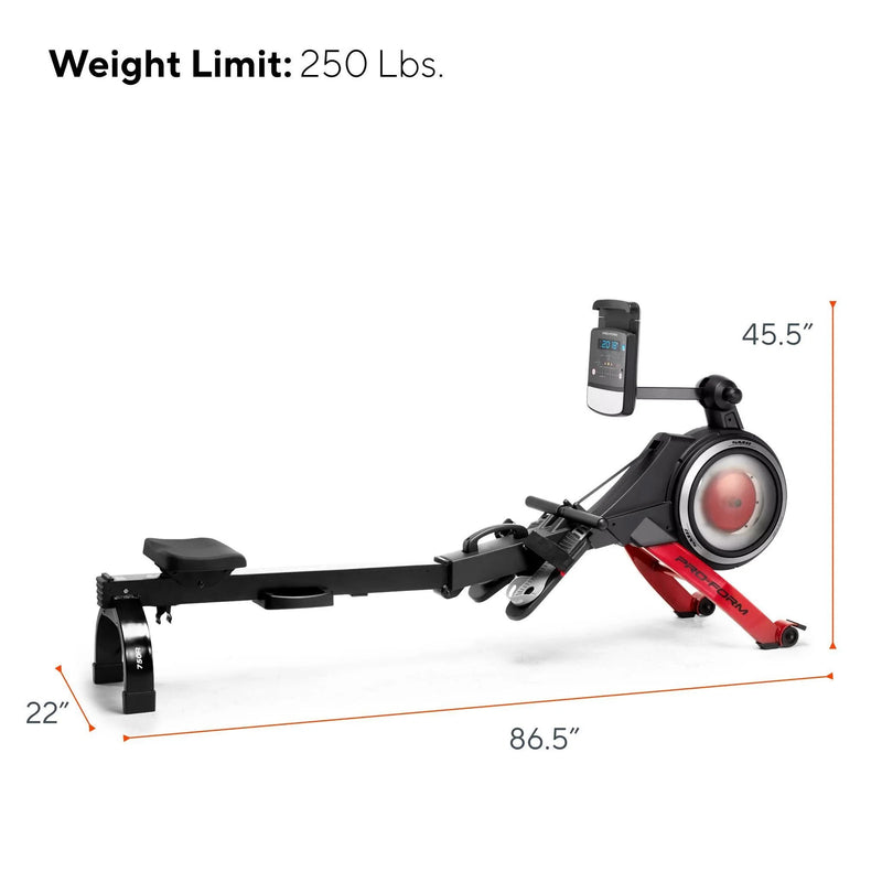 750R; Rower with 5” Display, Built - In Tablet Holder and Spacesaver Design - elev8life
