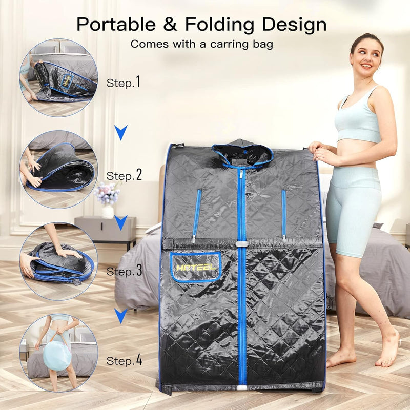 Home Portable Sauna, Personal Steam Sauna for Home SPA, 2.68L & 1000W Steam Generator, Remote Control & Chair Included, Lightweight Private Sauna for Recovery Wellness Relaxation
