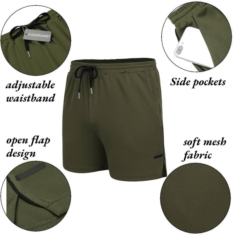 Men'S 2 Pack Gym Workout Shorts Quick Dry Athletic Shorts 5 Inch Lightweight Sports Running Shorts with Pockets