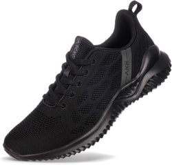 Womens Running Shoes Memory Foam Tennis Shoes Black Walking Shoes Sport Workout Sneakers for Gym Jogging Nurses Comfortable Size 9