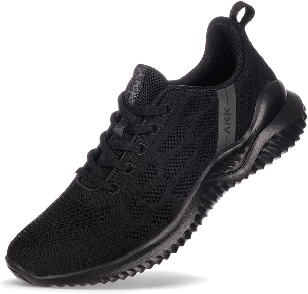 Womens Running Shoes Memory Foam Tennis Shoes Black Walking Shoes Sport Workout Sneakers for Gym Jogging Nurses Comfortable Size 9
