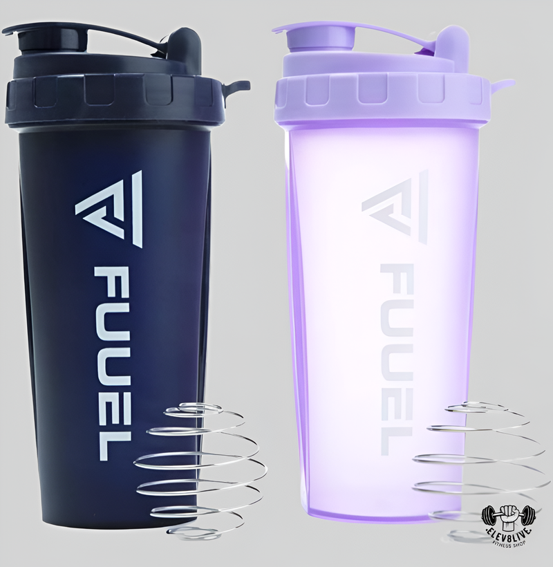 Double Shaker Bottle with Lanyard – 24oz Leak-Proof Protein Mixer Cup