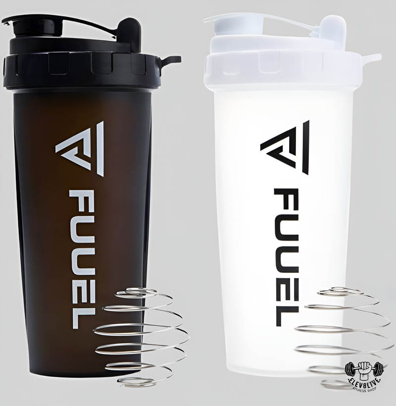 Double Shaker Bottle with Lanyard – 24oz Leak-Proof Protein Mixer Cup