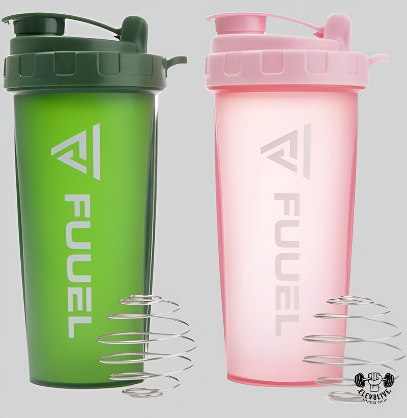 Double Shaker Bottle with Lanyard – 24oz Leak-Proof Protein Mixer Cup