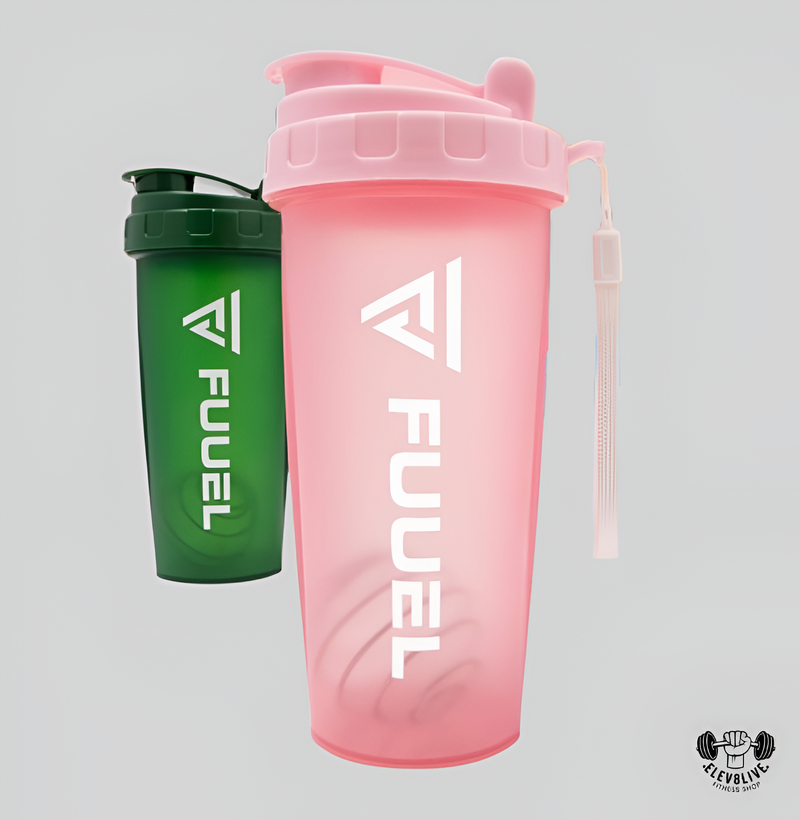 Double Shaker Bottle with Lanyard – 24oz Leak-Proof Protein Mixer Cup