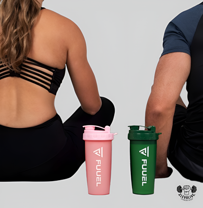 Double Shaker Bottle with Lanyard – 24oz Leak-Proof Protein Mixer Cup