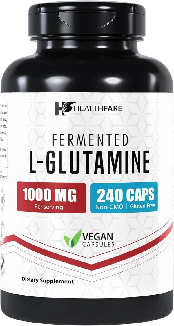 L-Glutamine 1000Mg | 240 Capsules | Amino Acid Fuel for Gut & Muscle Health | Non-Gmo | Gluten-Free | Support for Recovery & Wellness | Made in the USA