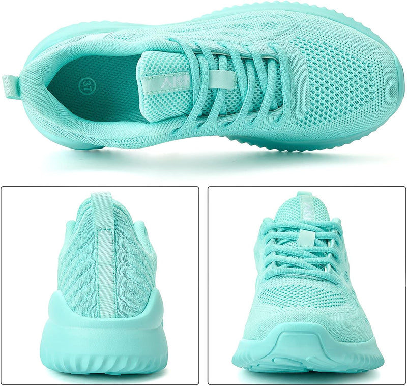 Running Shoes Womens Trendy Tennis Shoes Turquoise Walking Shoes Comfort Lightweight Athletic Sneakers for Gym Jogging Nurses Blue Size 8.5