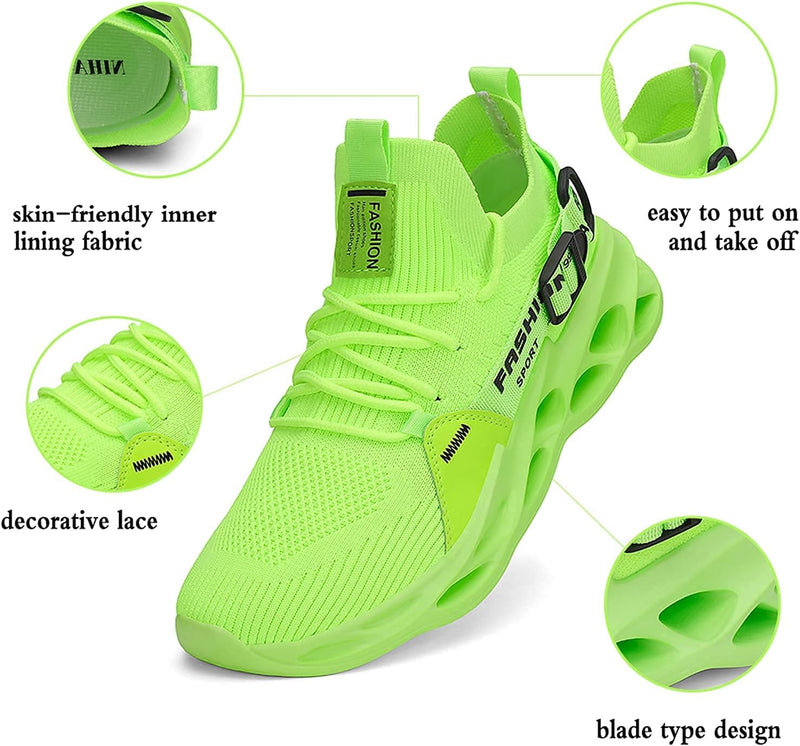 Women Walking Shoes Running Sneakers Tennis Shoes Slip on Workout Gym Shoes Lightweight Breathable Green