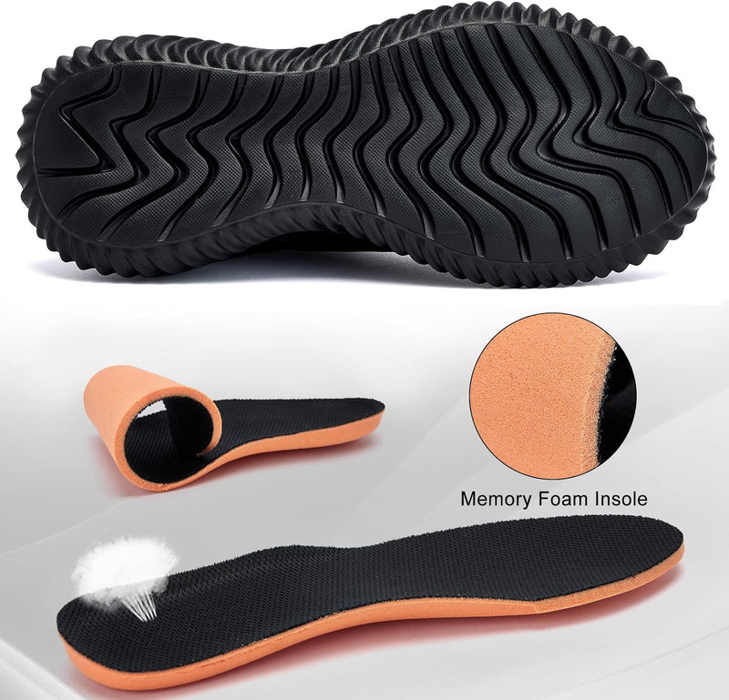 Womens Running Shoes Memory Foam Tennis Shoes Black Walking Shoes Sport Workout Sneakers for Gym Jogging Nurses Comfortable Size 9