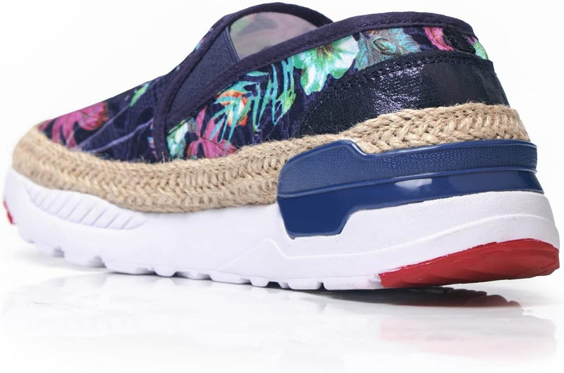 Women'S Art Loafers Embroidered Floral Boat Sneakers Slip-On Ladies Walking Shoes
