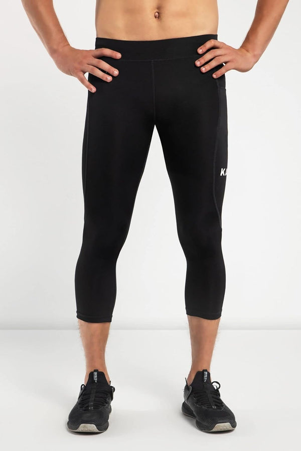 Men'S Performance 3/4 Leggings Sports Compression with Pockets