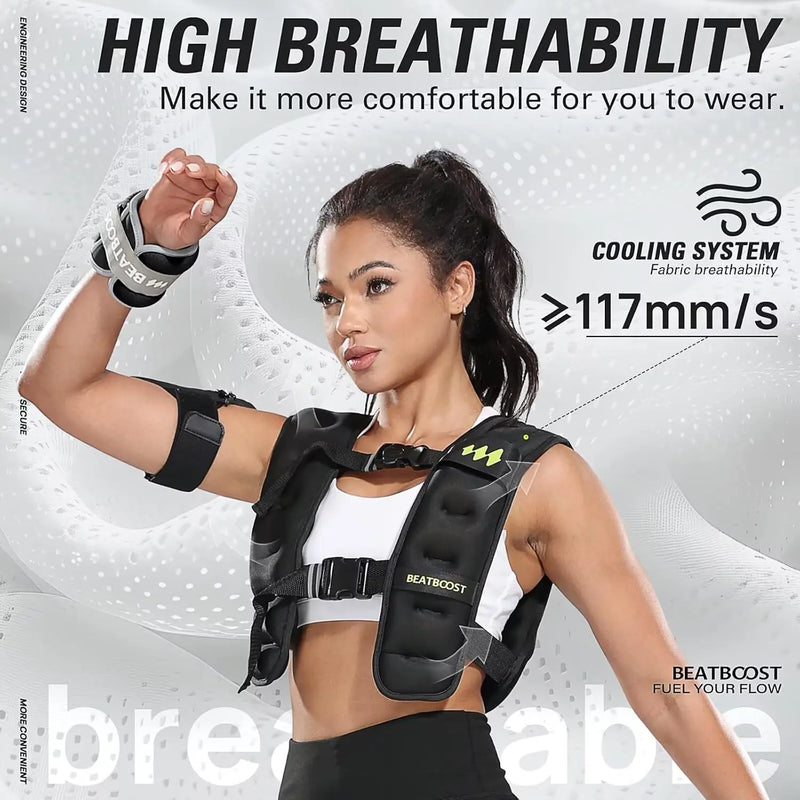 Weighted Vest for Women Men 10Lb/15Lb/20Lb/25Lb/30Lb/35Lb/40Lb Weight Vest with Ironsand for Strength Training Running Walking W