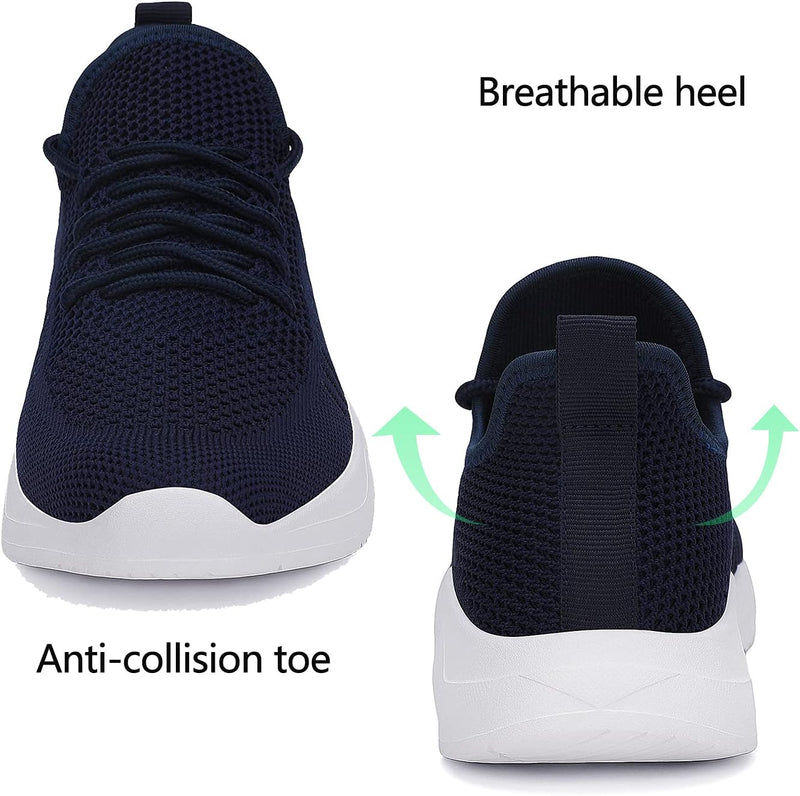 Womens Walking Sneakers Slip on Shoes Non Slip Work Tennis Sports Ladies Gym Footwear Blue Size 5