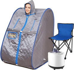Home Portable Sauna, Personal Steam Sauna for Home SPA, 2.68L & 1000W Steam Generator, Remote Control & Chair Included, Lightweight Private Sauna for Recovery Wellness Relaxation