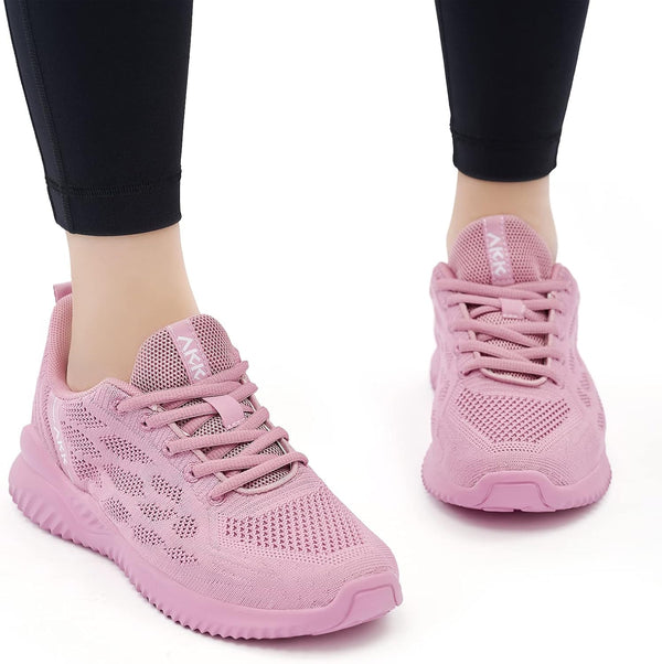 Womens Tennis Shoes Fashion Running Shoes Comfortable Nurses Shoes Memory Foam Cute Sneakers for Gym Jogging Mauve Size 6