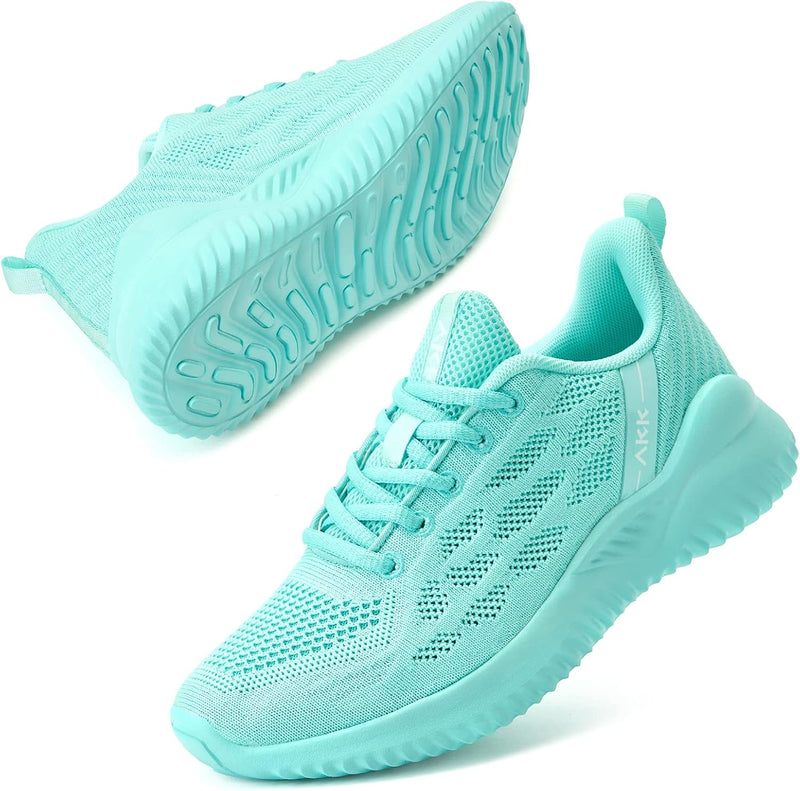 Running Shoes Womens Trendy Tennis Shoes Turquoise Walking Shoes Comfort Lightweight Athletic Sneakers for Gym Jogging Nurses Blue Size 8.5