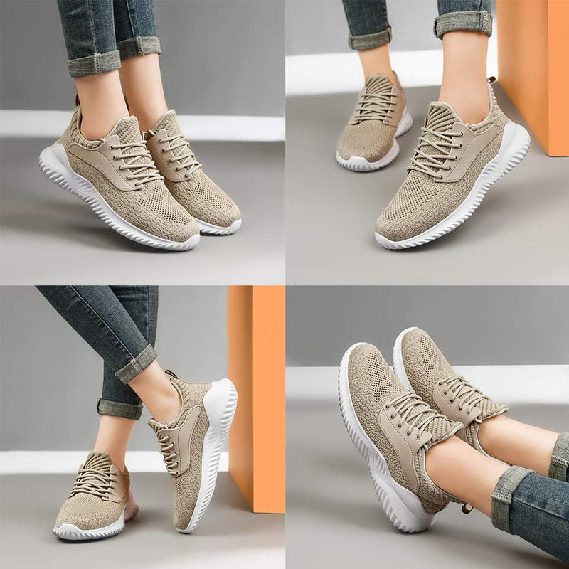 Womens Walking Shoes - Slip on Tennis Running Shoes Memory Foam Lightweight Work Sneakers for Indoor Outdoor Gym