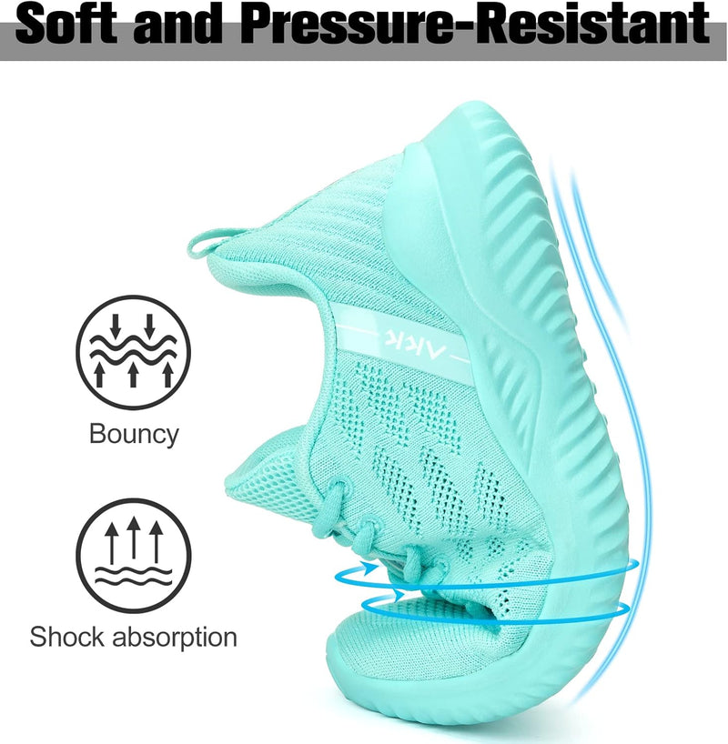Running Shoes Womens Trendy Tennis Shoes Turquoise Walking Shoes Comfort Lightweight Athletic Sneakers for Gym Jogging Nurses Blue Size 8.5