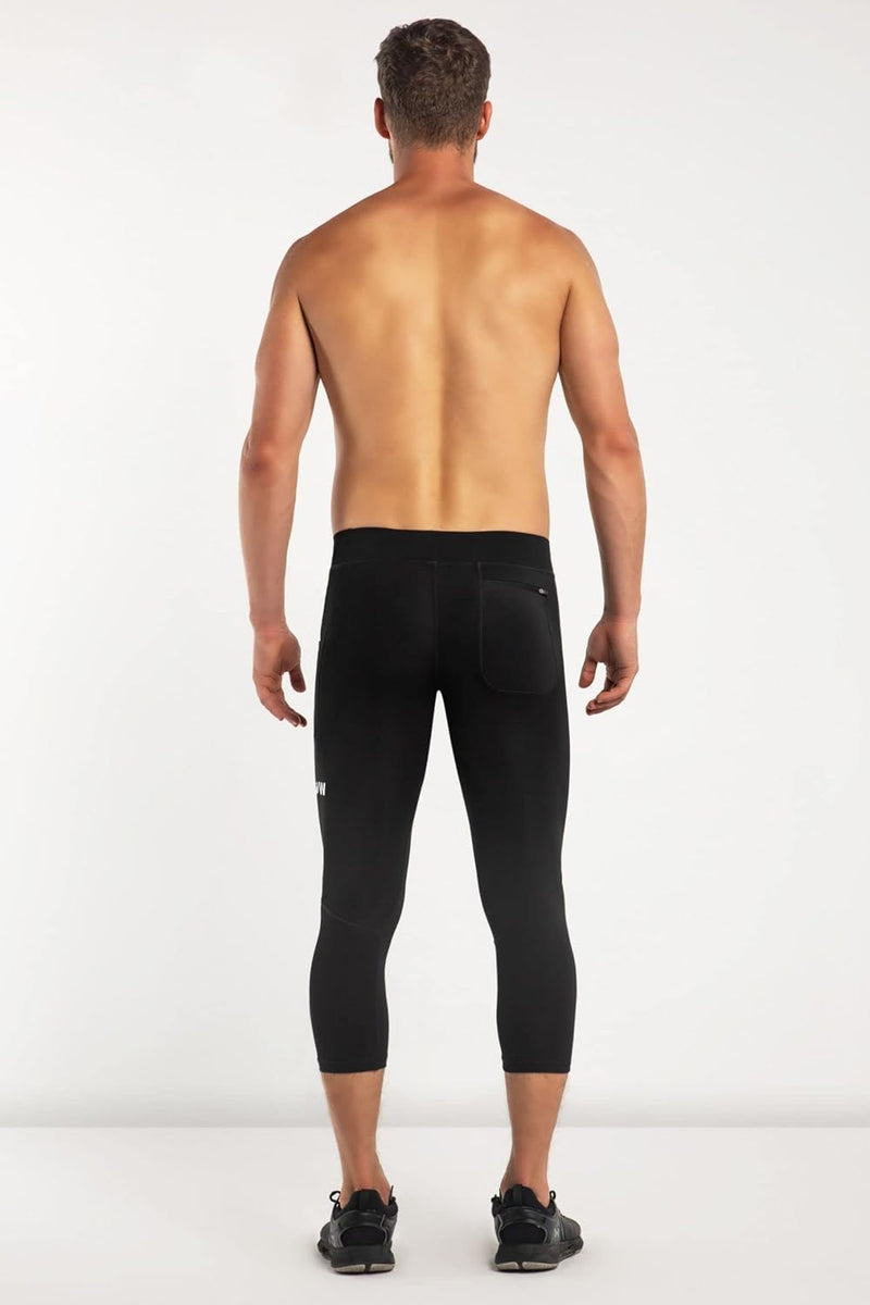 Men'S Performance 3/4 Leggings Sports Compression with Pockets